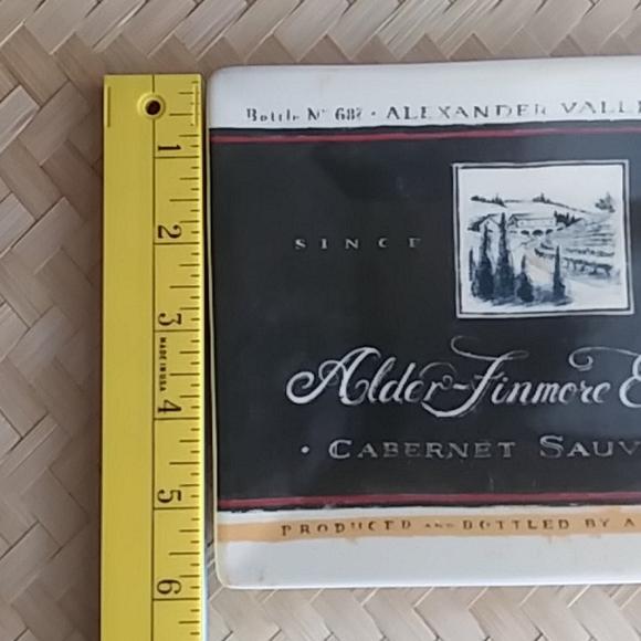 Ceramic Wine Label Appetizer Tray - Picture 7 of 7